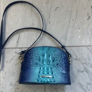 Brahmin Blue Crocodile-Embossed Crossbody Bag